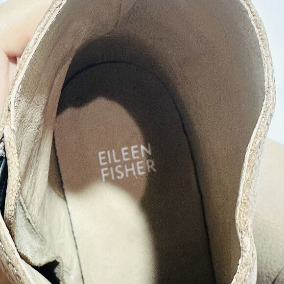 Eileen Fisher Kard Womens 8.5 Ankle Bootie Brown Nubuck Side Zip Block Heel NWOB - Picture 14 of 15